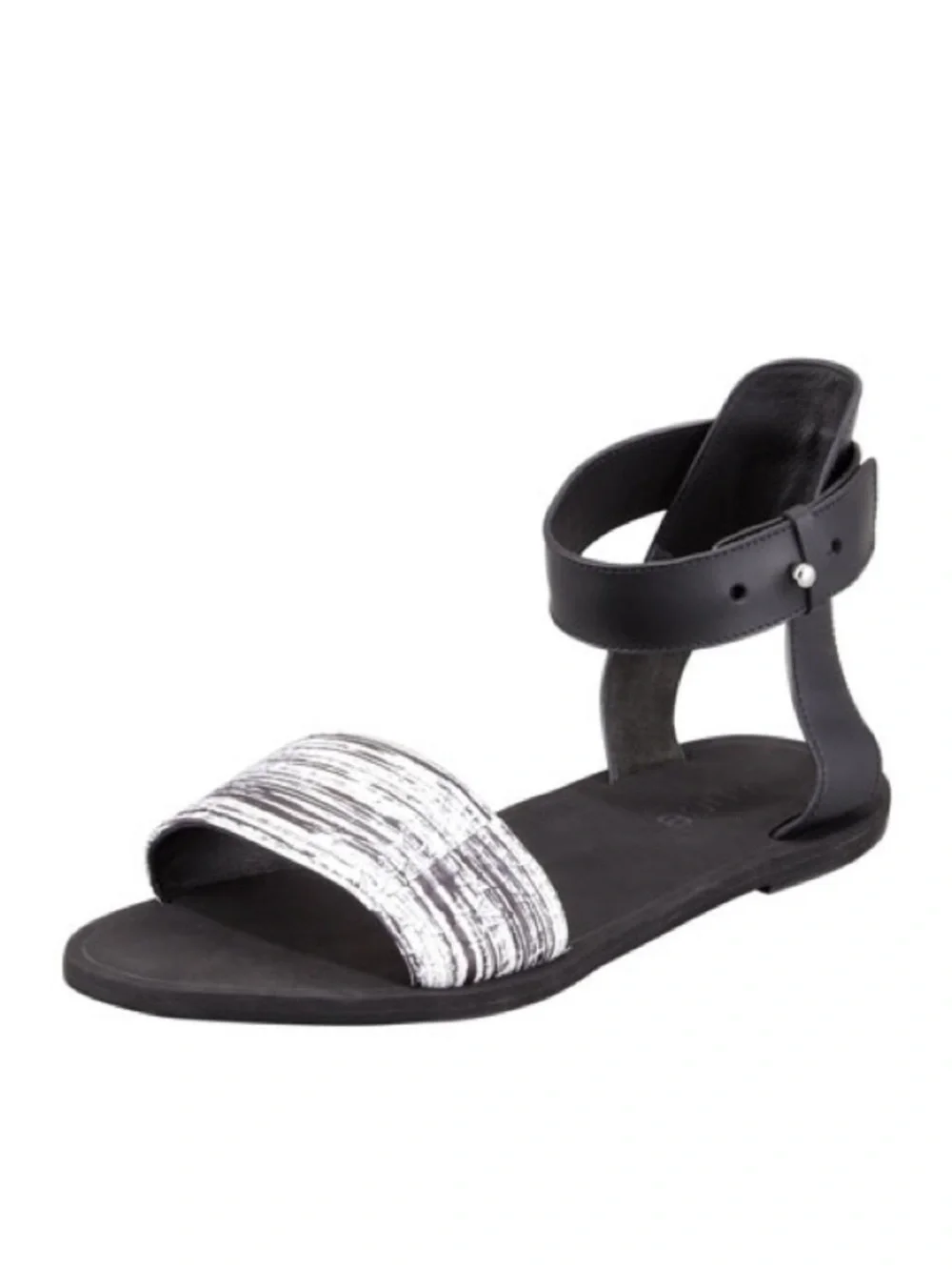 Vince Sawyer Striped ankle wrap leather sandals 9